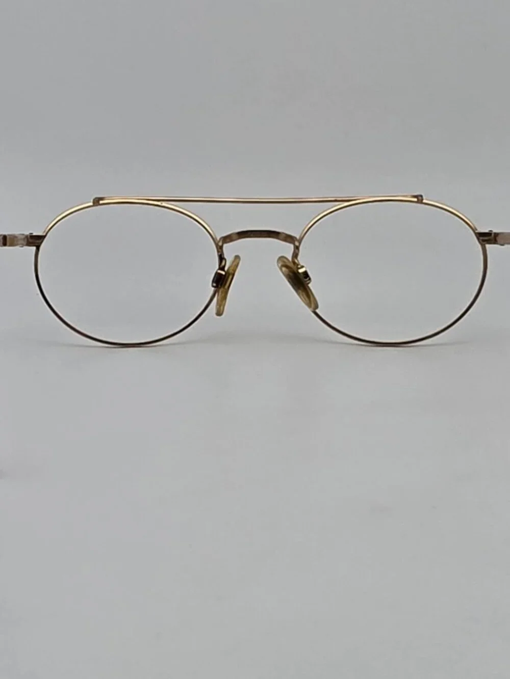 Luxottica Cambridge GEP Gold Red Aviator Sunglasses Frame w Flexhinge Italy 50mm
